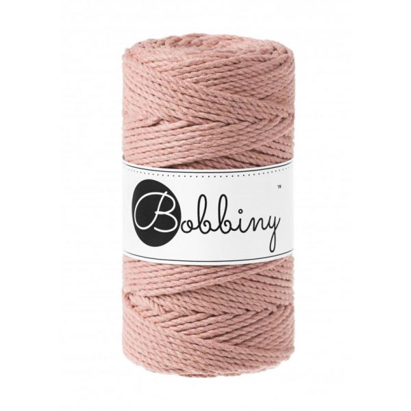 Bobbiny 3PLY točený makramé špagát 3mm BLUSH