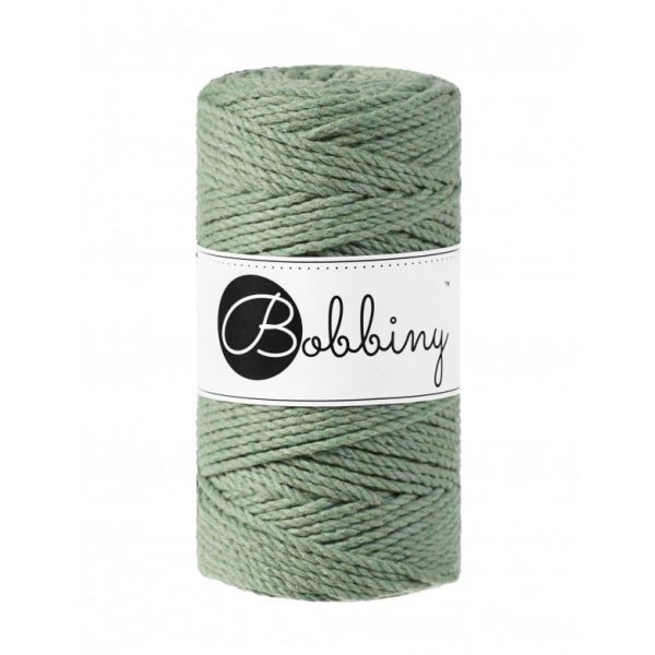 Bobbiny 3PLY točený makramé špagát 3mm EUCALYPTUS GREEN