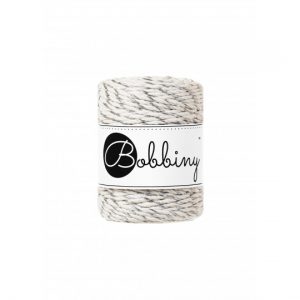 Bobbiny 3PLY točený makramé špagát 3mm SILVER TWIST