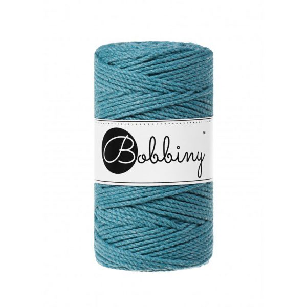 Bobbiny 3PLY točený makramé špagát 3mm TEAL