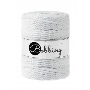 Bobbiny 3PLY točený makramé špagát 5mm WHITE