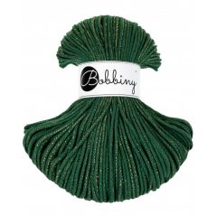 Bobbiny pletená makramé šnúra 3mm GOLDEN PINE GREEN