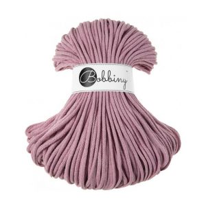 Bobbiny pletená makramé šnúra 5mm DUSTY PINK