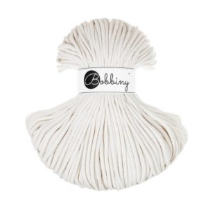 Bobbiny pletená makramé šnúra 5mm OFF WHITE