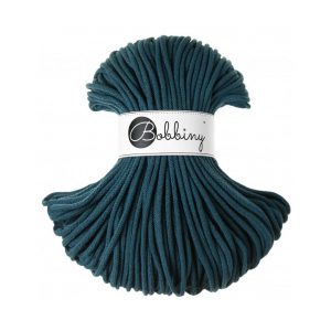 Bobbiny pletená makramé šnúra 5mm PEACOCK BLUE